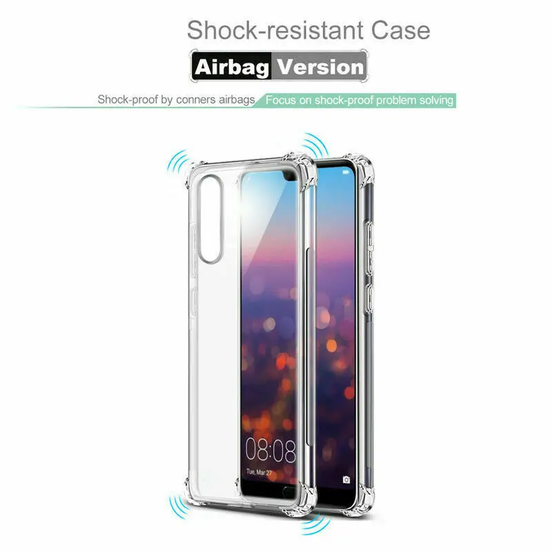 

1mm TPU Case For Huawei P50 P40 P30 P20 Pro P Smart 2019 ,Crystal Clear Soft TPU Shock Absorption Bumper Slim Thin Cover Case