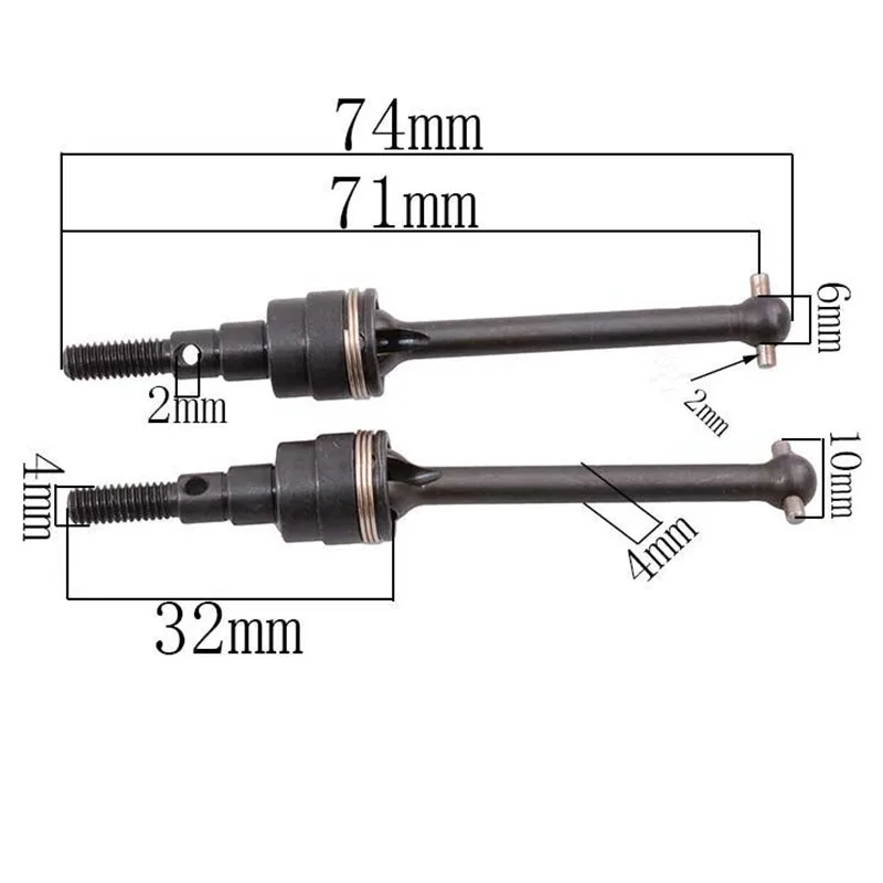 2pcs RC Part Metal Universal Driven Dogbone Drive Shaft CC01 For 1/10 Scale Models TAMIYA CVD OP Car Remote Control Cars | Игрушки и