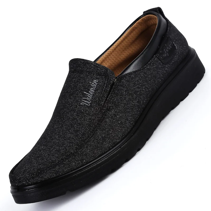 

2019 new men's casual shoes round head flat heel solid color men's shoes for middle-aged and elderly men's flat shoes sneakers