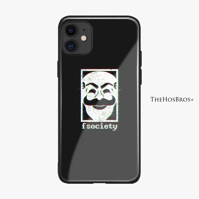 Г н Робот fsociety маска мягкий силиконовый чехол для телефона из закаленного стекла