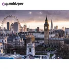 Алмазная живопись Z2045, полноразмернаякруглая 5D Вышивка Биг-Бен-обозрения, вышивка крестиком, мозаика