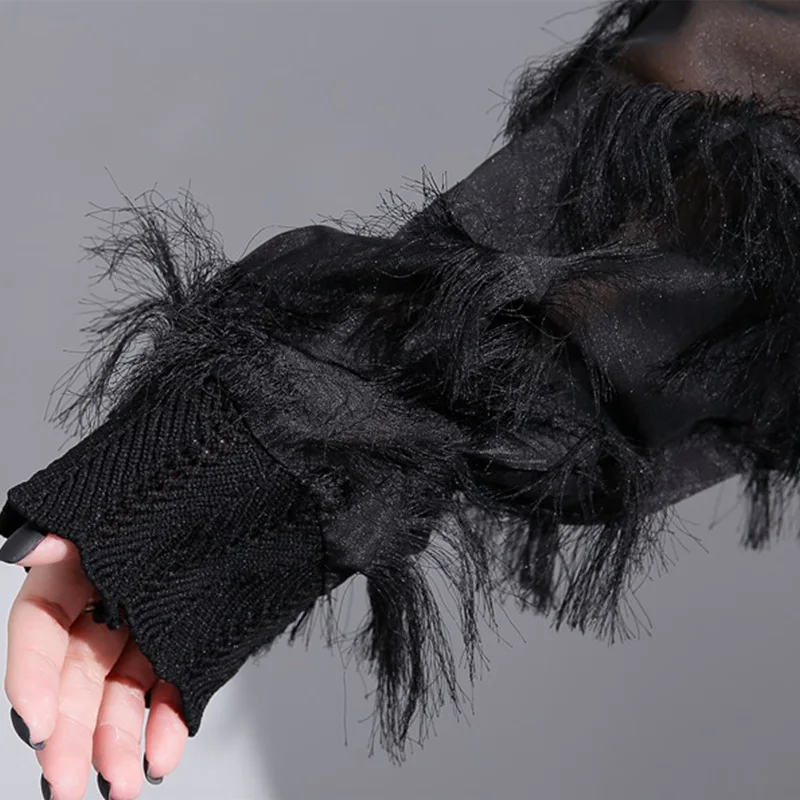 Женское кружевное платье с кисточками Vefadisa повседневное однотонное черное