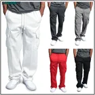 Повседневные мужские брюки-карго, мужские свободные джоггеры, однотонные тренировочные брюки, повседневные брюки, модные спортивные брюки, мужская одежда