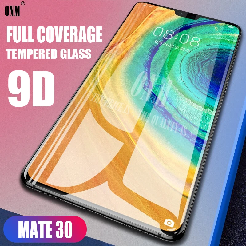 9D закаленное стекло для huawei mate 30 Pro Полное покрытие изогнутая защитная пленка на