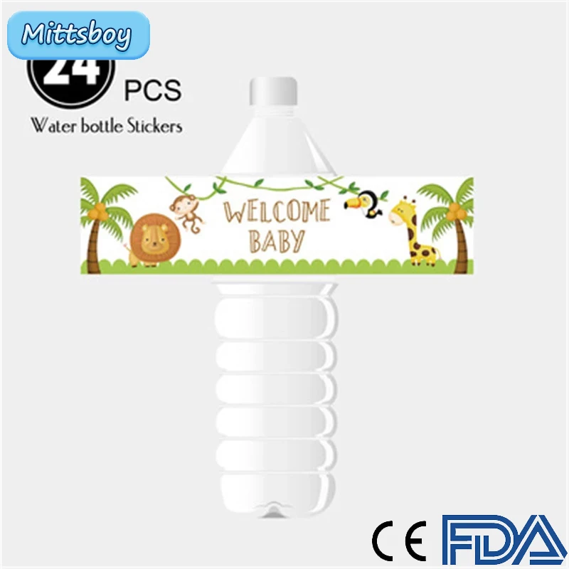 

Hot 24Pc Personalized Jungle Animal Lion Wine Champagne Candy Bar Wrapper Sticker Wedding Baby Shower Birthday Party Decoration