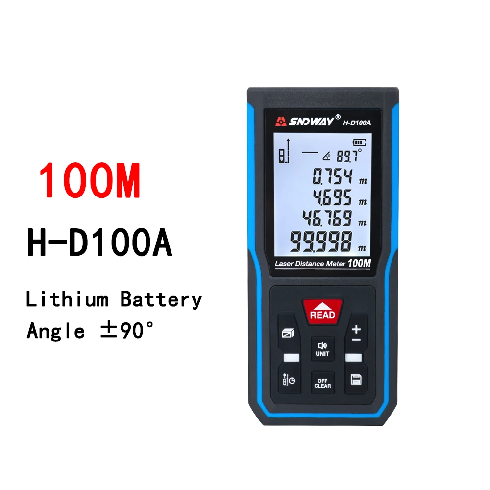 SNDWAY Laser Distance Meter 40m 50m 70m 100m 120m Rangefinder Digital Range Finder Trena Roulette Ruler Measuring Tape | Инструменты