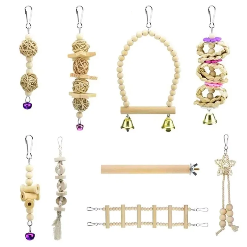 

Птица Попугай качели игрушки для жевания стоящий, подвесной окунь гамак подъемная лестница птичья клетка для волнистый Попугайчик попугай ...