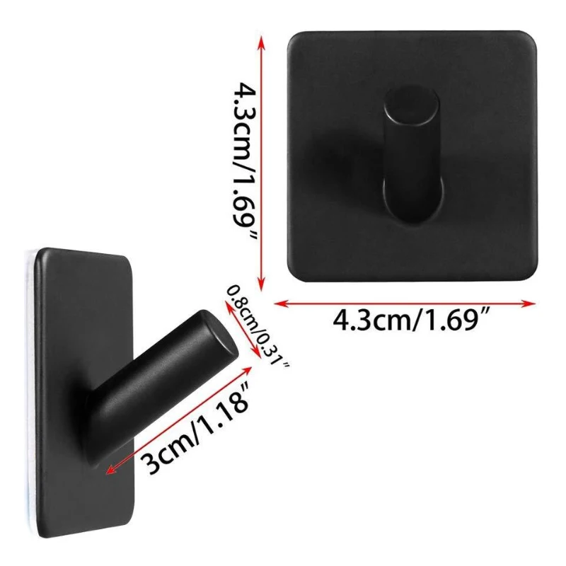 Черные настенные крючки для одежды вешалка полотенец из нержавеющей стали