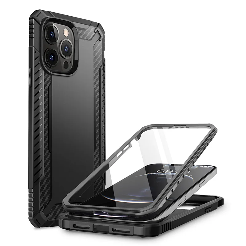 

For iPhone 13 Pro Max 6.7 inch 2021 Release Clayco Xenon Full-Body Rugged Dual Layer Bumper Case With Built-in Screen Protector
