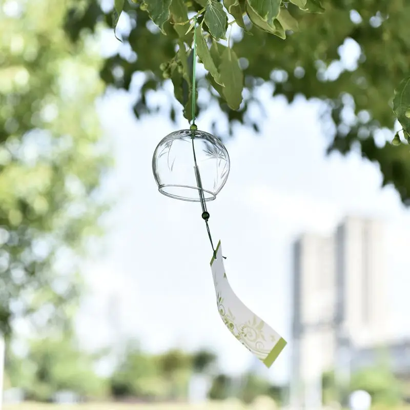 Wind Chimes Japan Style Wind Bells Wind Chimes Minimalism Handpaint Sakura Glass Home Garden Hanging Wind Bells Decoration
