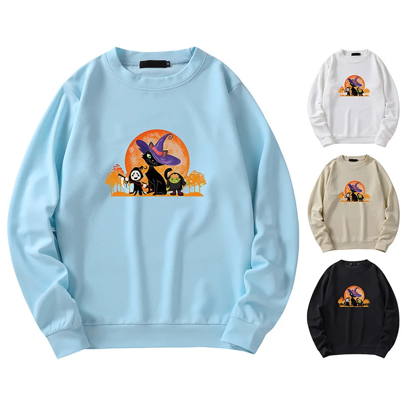 

2021 Men Sweatshirt Halloween Fashion Cat Print Hoodie