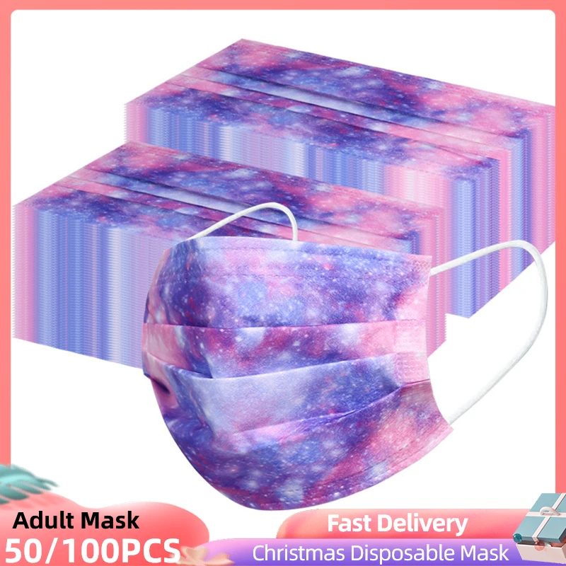 10/50/100шт Взрослые одноразовые маски с принтом для лица, промышленные, 3-слойные, с петлей на ушах, маски для рта Мондмаскерс Васбар Маскариллас Маски для детей