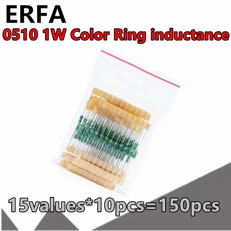 

15values*10pcs=150pcs 0510 1W Color Ring inductance 10UH~4.7MH DIP Inductors Assortment Kit