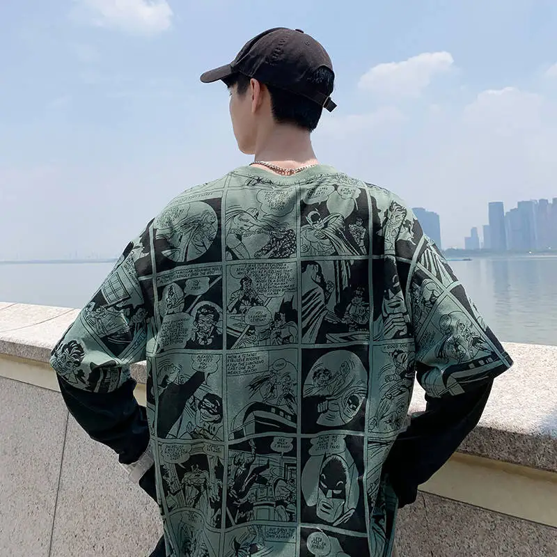 Футболка мужская с мультипликационным принтом крутая тенниска в стиле хип-хоп