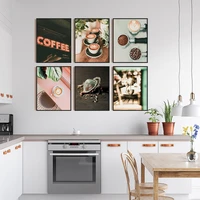 coffee canvas painting prints posters modern espresso machine wall art pictures tea lover gift for kitchen bar cafe shop decor