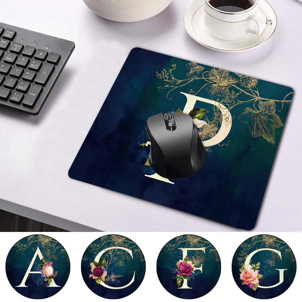 

Antifouling Fashion Mini Mouse Pad Smooth Waterproof PU Leather Durable Mouse-pad Letter Pattern Portable Game Mouse Mat