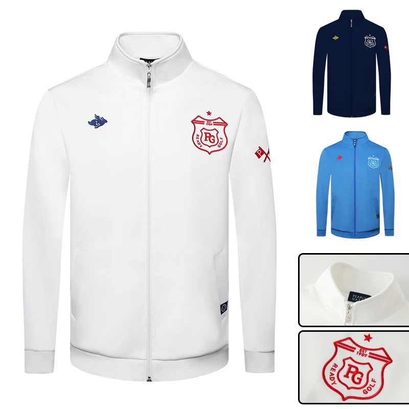 

Autumn and Winter Golf Men's Long-sleeved Jacket Men's Stand-up Collar Thick Warm Jacket Outdoor Sports Uniforms