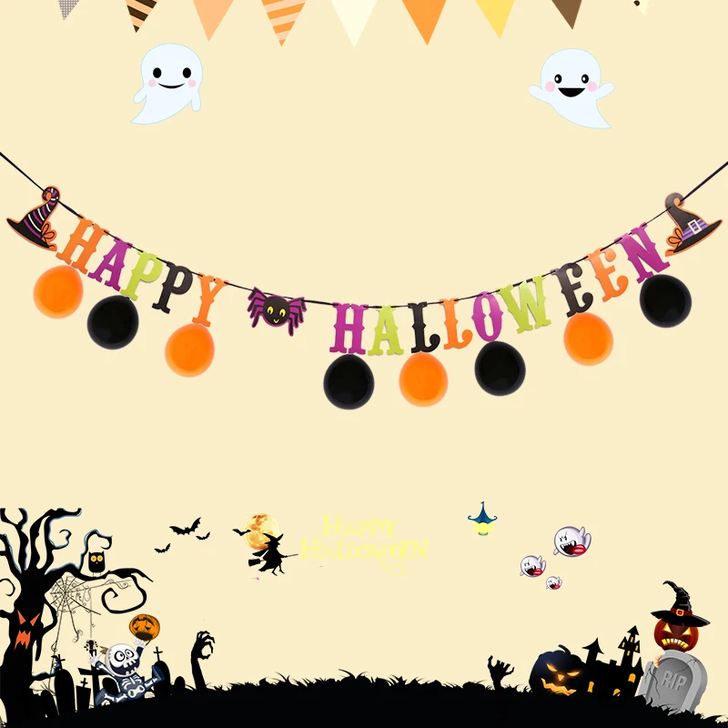 1X Kid Funny Banner Paper Garland Party Flag Hanging Decorations Halloween Decor | Дом и сад