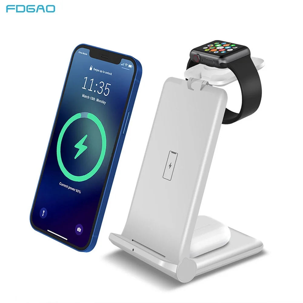 3 in 1 wireless charger station for iphone 13 12 11 xs x 8 apple watch 6 5 4 3 airpods pro 15w fast charging for samsung s21 s20 free global shipping