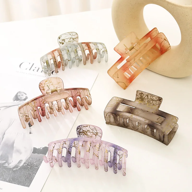 

Korean Style Fashion Women Girls Acrylic Hair Claws Hair Clips Headwear Transparent Big Size Women Hair Accessories Ornament