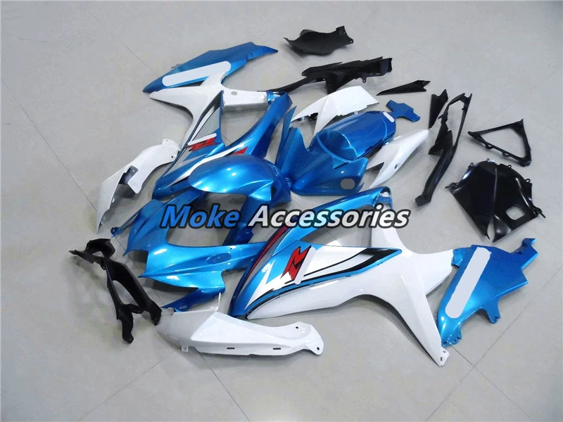 

Motorcycle Fairings Kit Fit For gsxr600/750 2008 2009 2010 Bodywork Set High Quality Injection New White Blue