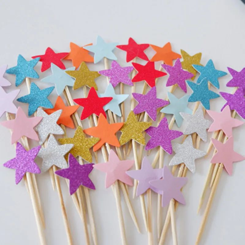 Украшение для торта со звездами Детская открытка на день рождения десертная