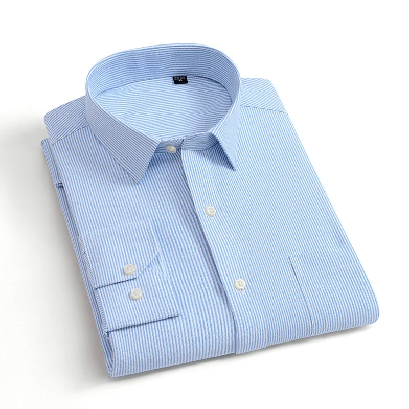 

Trendy Men's Plaid Checked Cotton Oxford Button Down Shirt Chest Pocket Smart Casual Classic Contrast Long Sleeve Dress Shirts