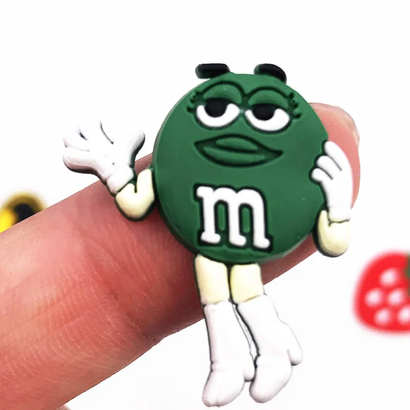 Оптовая продажа 100 шт. значок шоколадной фасоли ПВХ с плоским основанием для