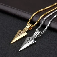 2021 popular arrow mens necklace stainless steel pendant short keel chain mens retro jewelry gift for boyfriend