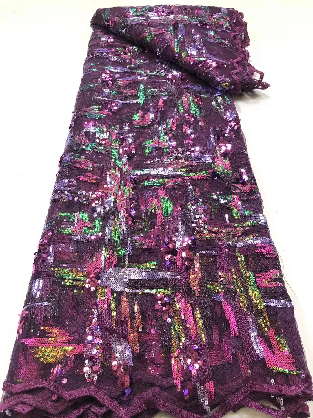 

African Lace Fabric 2022 High Quality Gorgeous Sequins Lace Material Nigerian French Mesh Lace Fabric For Wedding