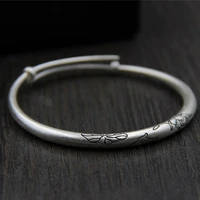 925 sterling silver xiangyun buddha hand lotus solid bracelet childrens carved handicraft push pull mouth jewelry