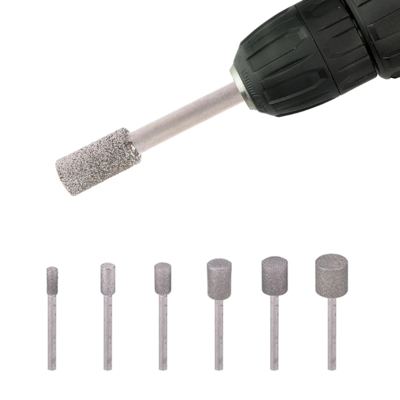

5PCS Diamond Coated Grinding Head Cylindrical Burr Chainsaw Sharpener Stone File Chain Saw Sharpening Carving Grinding Tools