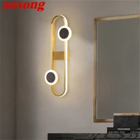 aosong nordic wall sconces lamps brass contemporary creative led light indoor for home