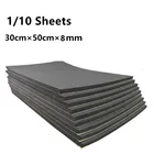 Автомобильный коврик для звукоизоляции, 8 мм, шумоизоляционный мерцающий коврик для капота, экрана двигателя, тепловая пена, хлопковая наклейка, 30x50 см