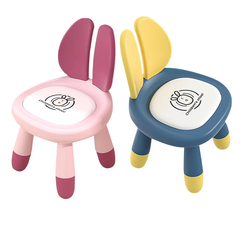 

1Pc Home Anti-slip Chair With Creative Rabbit Ear Shaped Kids Stools, Cute Kindergarten Children Backrest Chairs Seat, Baby Toys