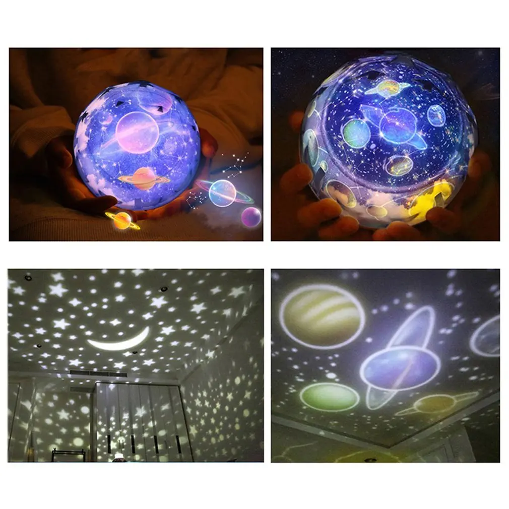 Светодиодный ночник звездное небо Волшебная Звезда Луна планетарный проектор Космос Вселенная поворот мигающий малыш креативный Usb свет подарок на день рождения