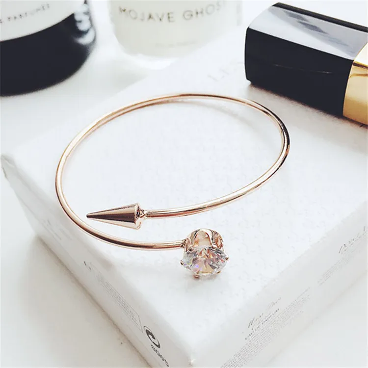 Простой дизайн в Корейском стиле маленький браслет для ногтей с хвостом открытый