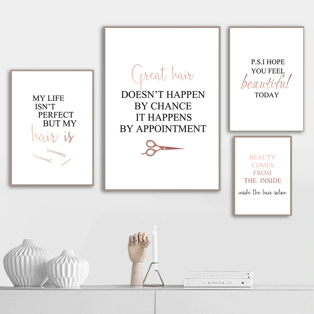 Плакат для парикмахерской красота настенное Искусство Холст Картина цитаты