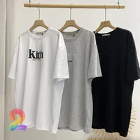 oversize kith tshirts mens womens high quality embroidered new york letters short sleeve kith trend casual loose couple tshirt