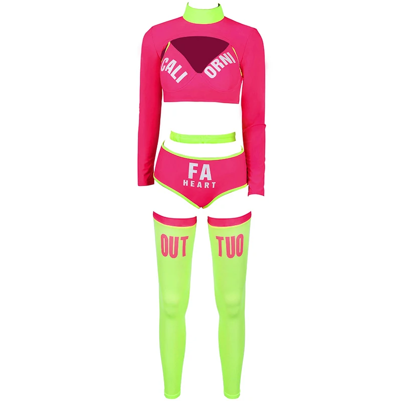 

Cheerleader Costume Women Rave Outfit Hip Hop Clothes Gogo Dancer Outfits DJ DS Nightclub Stage Costume Jazz Dancewear DL7469