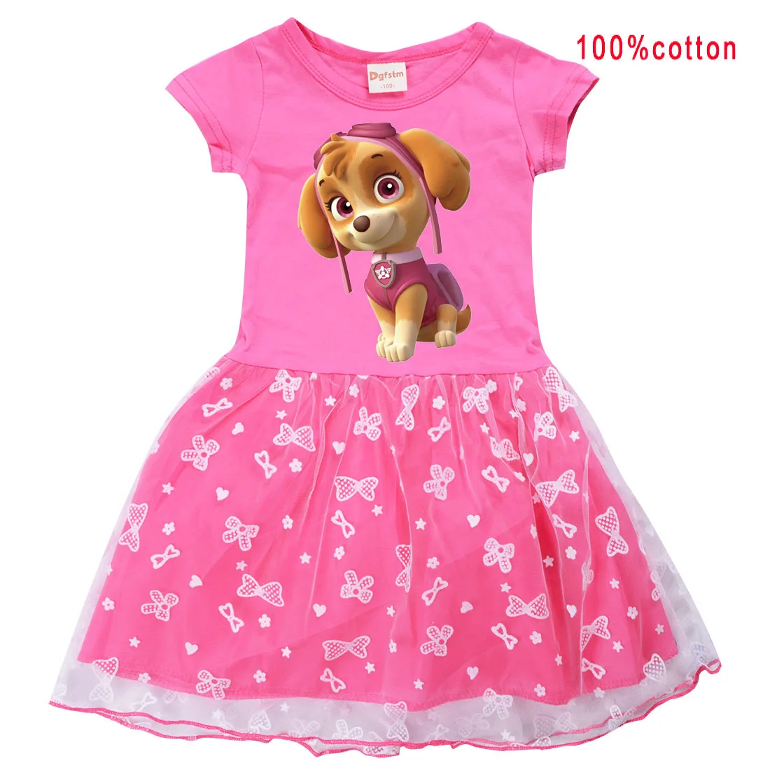 Платье для девочек летнее Сетчатое рождественской вечеринки костюм Щенячий