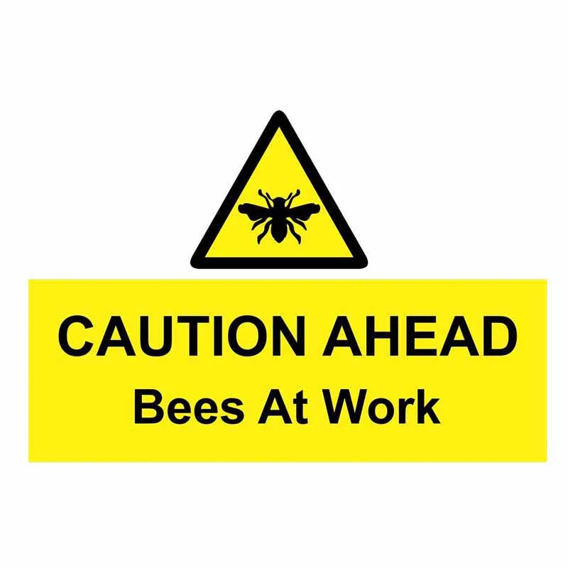

Creative CAUTION AHEAD Bees At Work Car Sticker Accessories Vinyl PVC Motorcycle Styling Decal 15cm*10cm