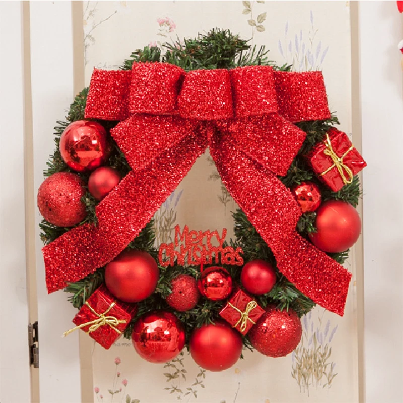 

Рождественская гирлянда, украшение, 30-35 см, кольцо из ротанга, венок для украшения дома, Новогодняя витрина для покупок, реквизит, товары