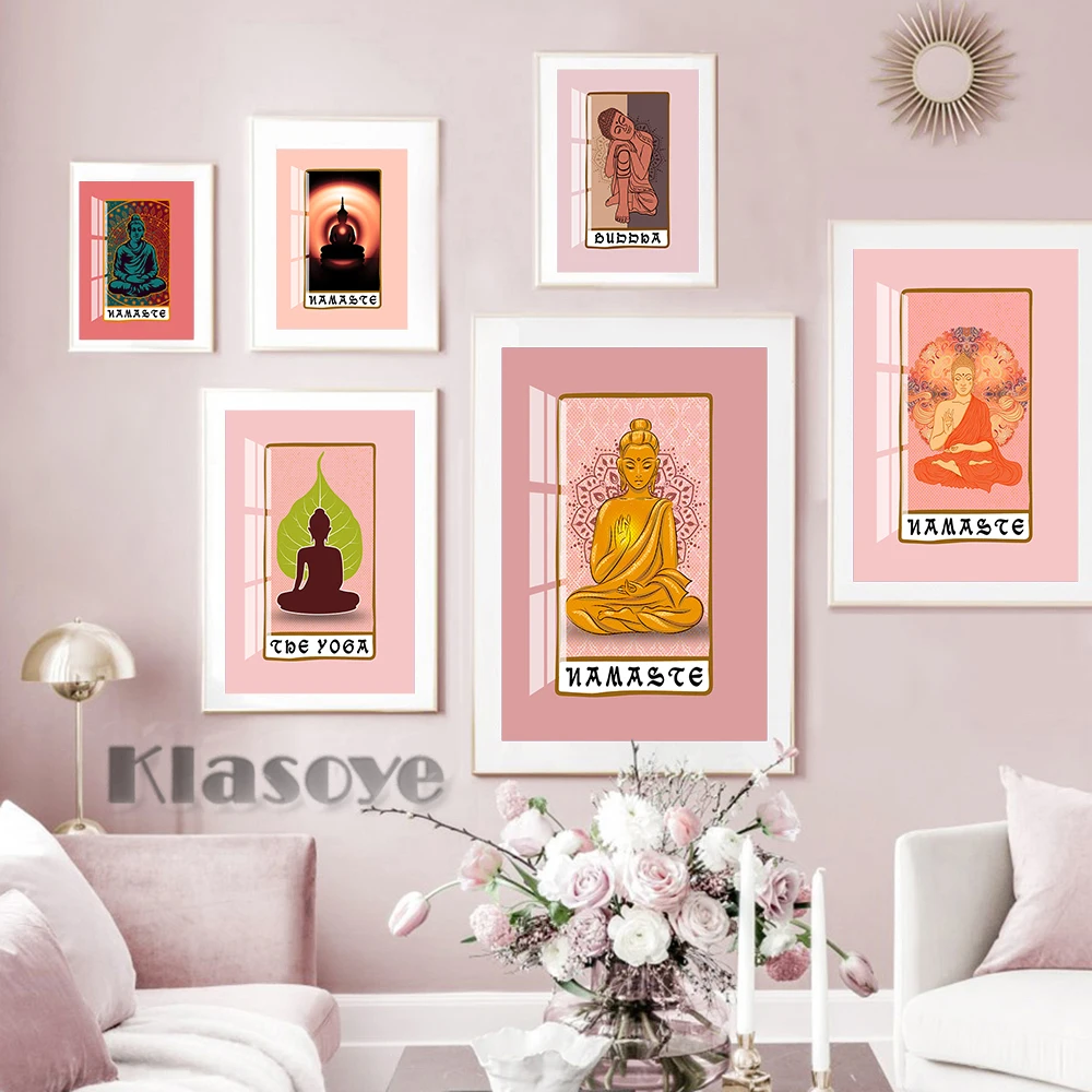 

Meditating Buddha Wall Art Canvas Painting Retro Poster Peaceful Spiritual Prints Room Home Decor Buddhism Mandala Wall Picture