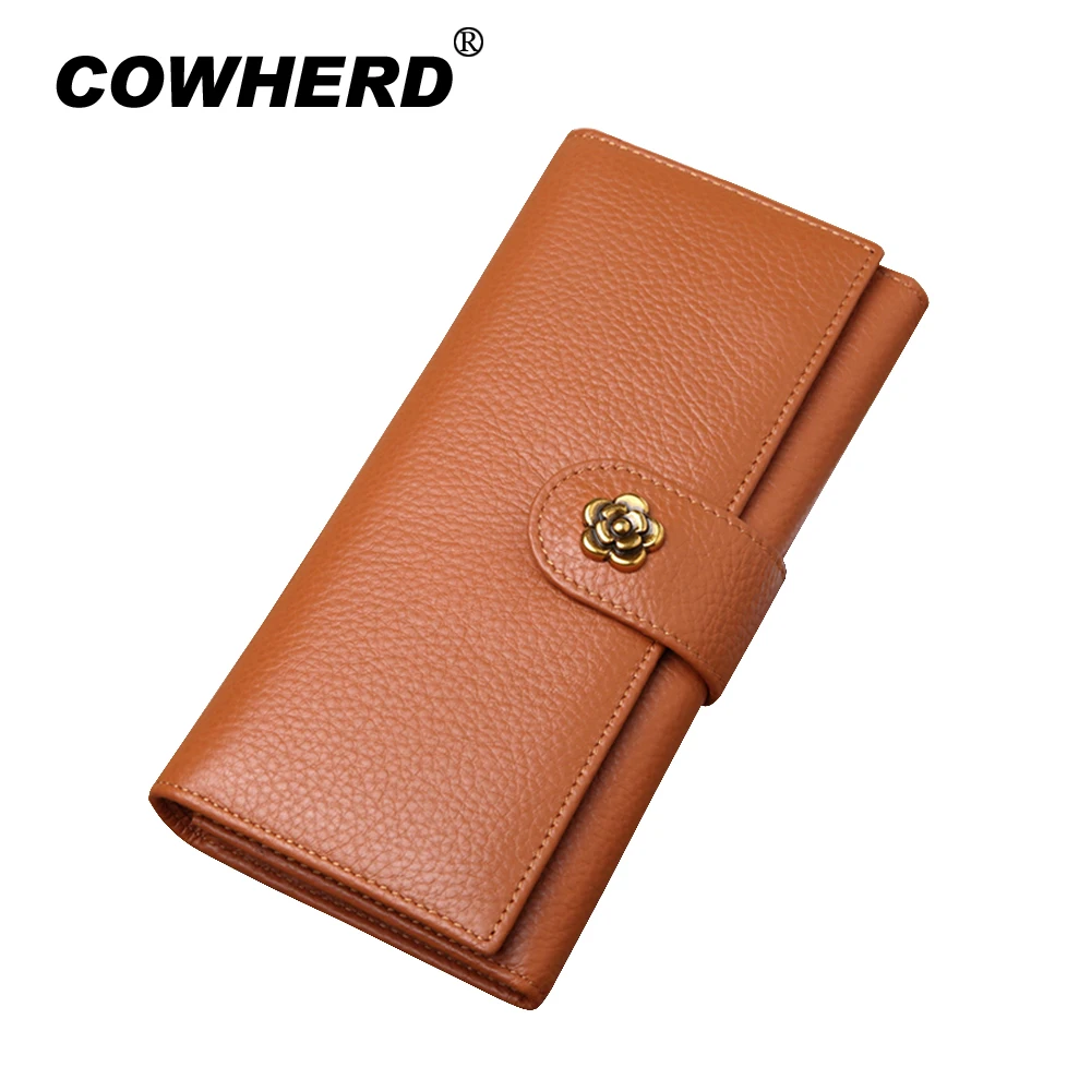 COWHERD женские кошельки из мягкой натуральной коровьей кожи бренд 2019 новый дизайн