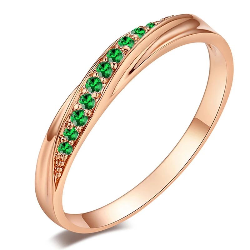 AMORUI Простой Круглый Обручальное кольцо Цирконий Обручение волна Bijoux (украшения своими руками) Bague Femme