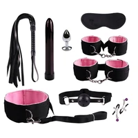 hot 9pcsset bdsm kits sex toys for adults 18 sexyshop erotic accessories sex games whip gag handcuffs nipple clamps bondage set