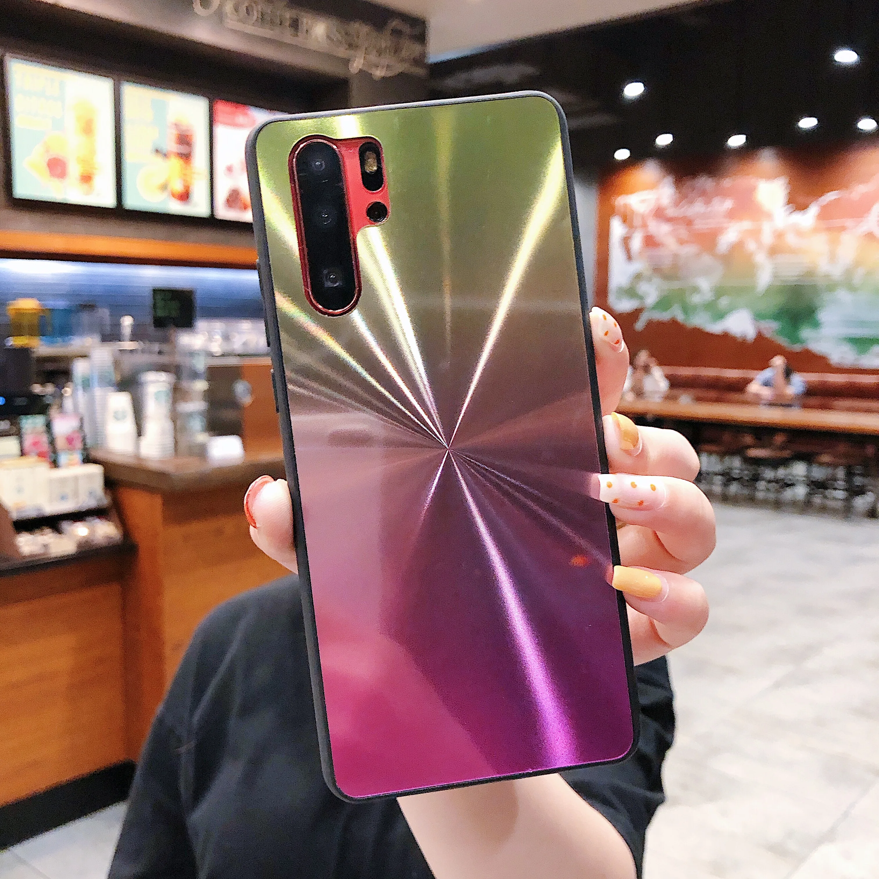 Ударопрочный модный градиентный Блестящий лазерный гибридный защитный чехол