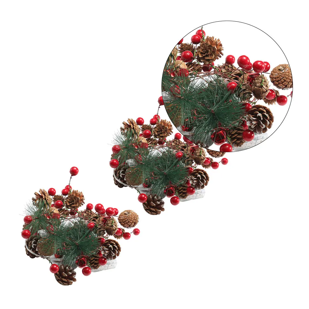 

Garland Lights Decorations Christmas Pine Cones String Lights with LED Lights Artificial Wreaths for Xmas Tree (No Battery)