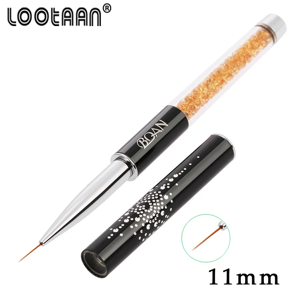 Lootaan 7/9/11 мм Nail Art Кисти для УФ-геля чертежный вкладыш малярные кисти с украшением в виде кристаллов акриловый маникюр инструменты УФ-гель